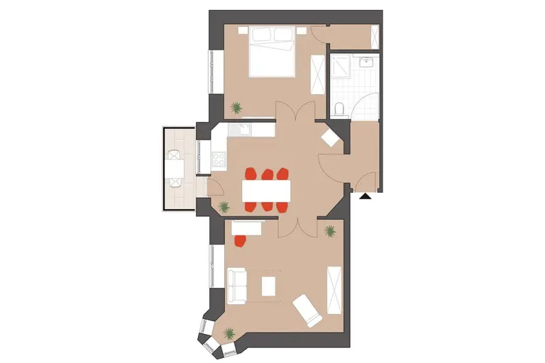 Grundriss MOLTKE Standard · 1. OG links
